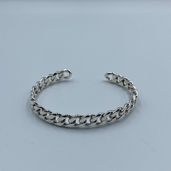 925 Sterling Silver Solid Cuban Bangle - Picture 2 of 4